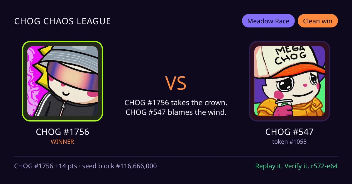 Highlight card: CHOG #1756 versus CHOG #547