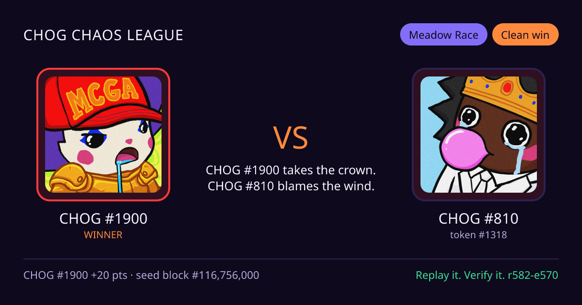 Highlight card: CHOG #1900 versus CHOG #810