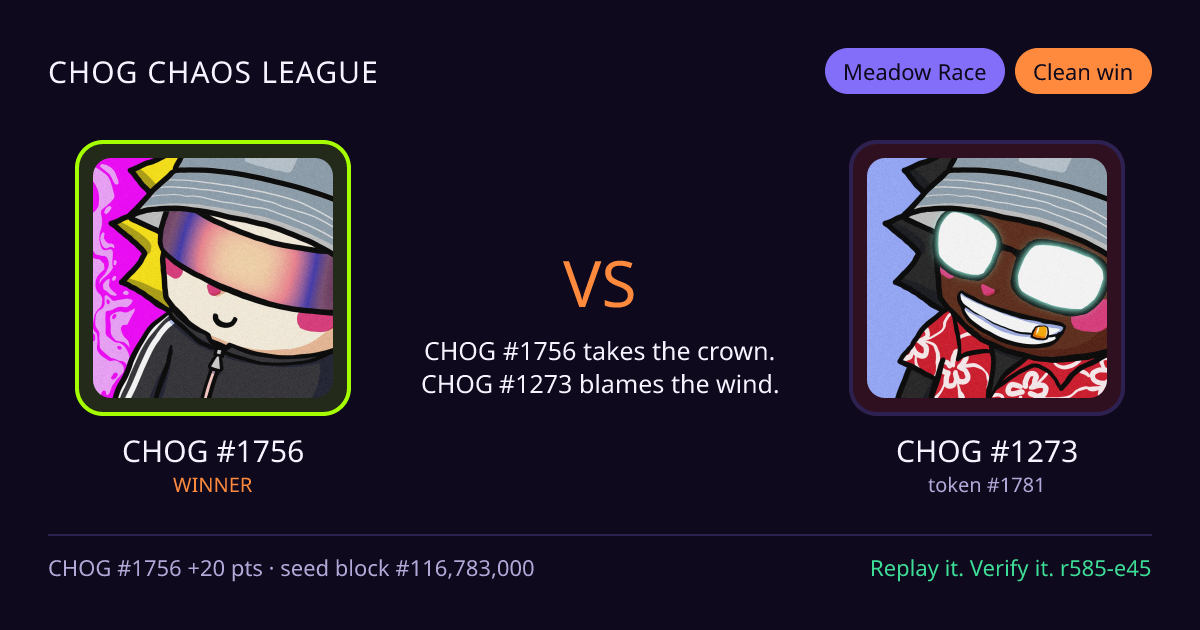Highlight card: CHOG #1756 versus CHOG #1273