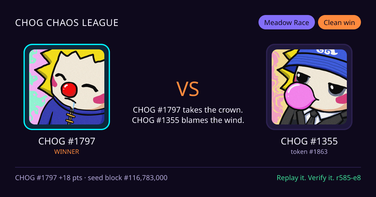 Highlight card: CHOG #1797 versus CHOG #1355