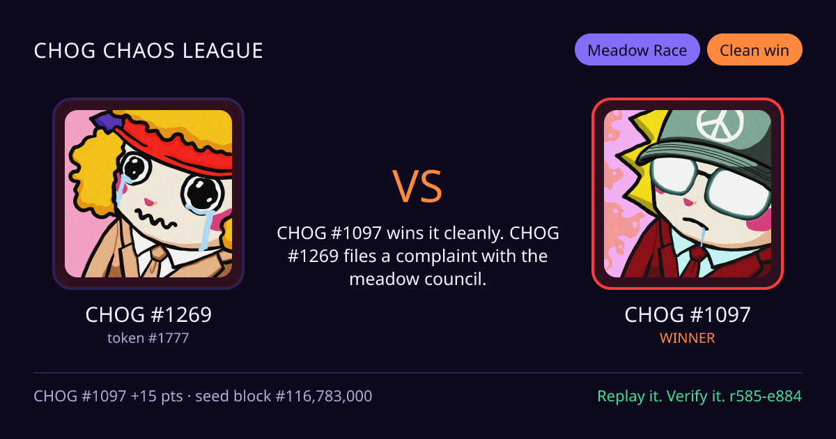 Highlight card: CHOG #1269 versus CHOG #1097