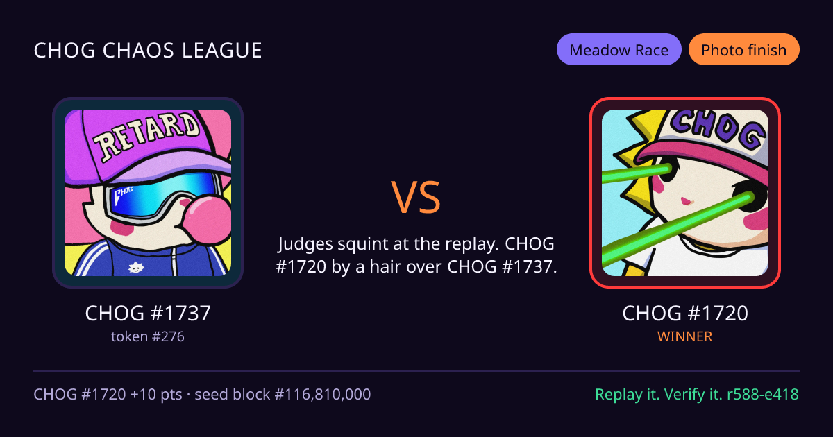Highlight card: CHOG #1737 versus CHOG #1720