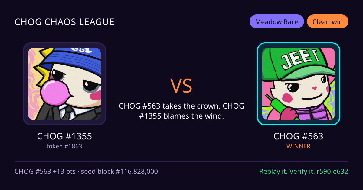 Highlight card: CHOG #1355 versus CHOG #563