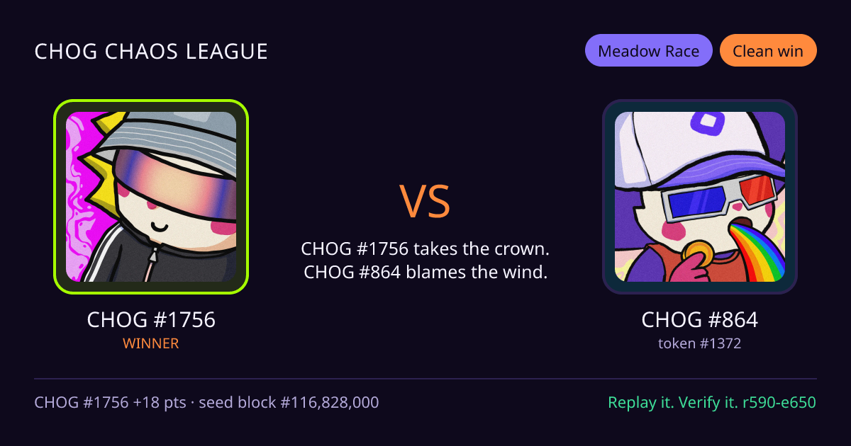 Highlight card: CHOG #1756 versus CHOG #864