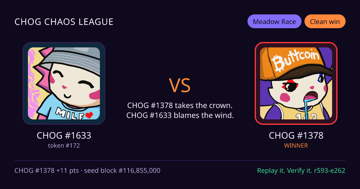 Highlight card: CHOG #1633 versus CHOG #1378