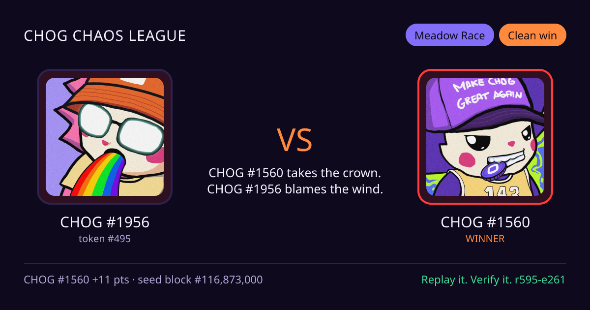 Highlight card: CHOG #1956 versus CHOG #1560