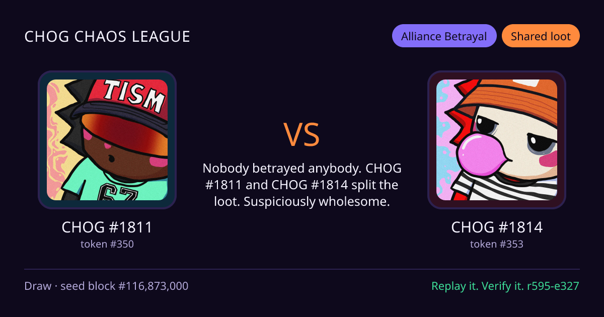 Highlight card: CHOG #1811 versus CHOG #1814