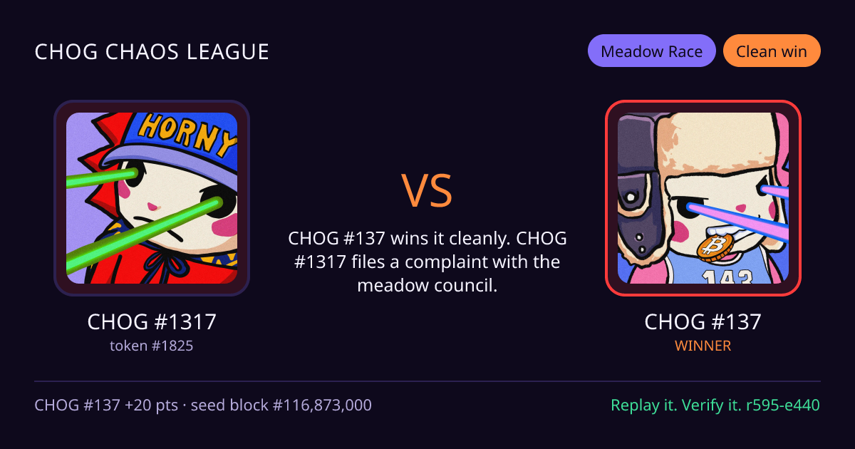 Highlight card: CHOG #1317 versus CHOG #137