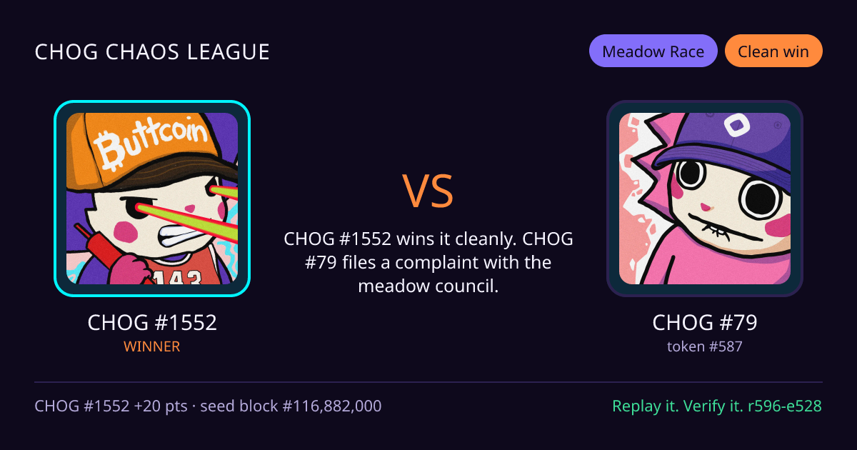 Highlight card: CHOG #1552 versus CHOG #79