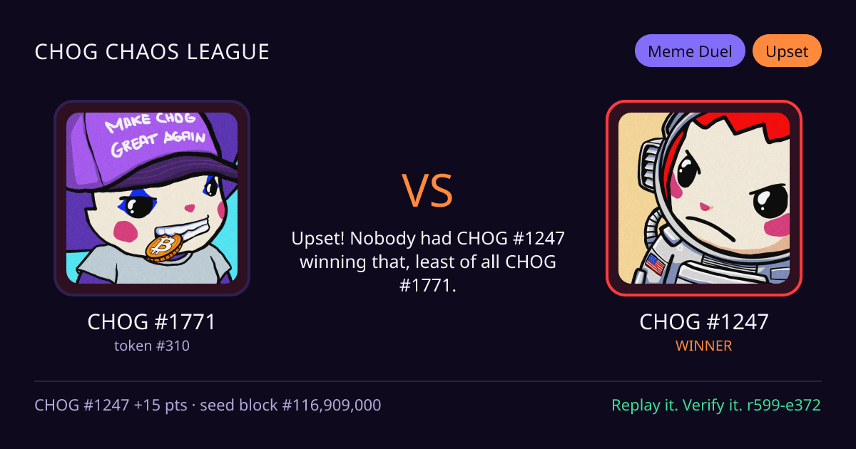 Highlight card: CHOG #1771 versus CHOG #1247