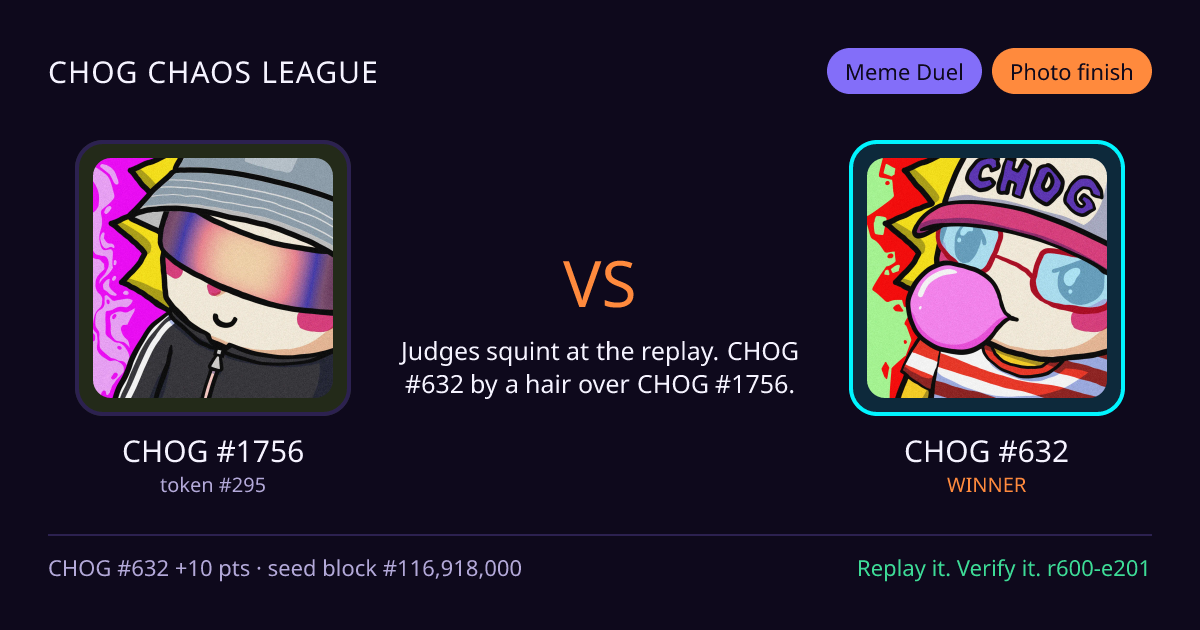 Highlight card: CHOG #1756 versus CHOG #632