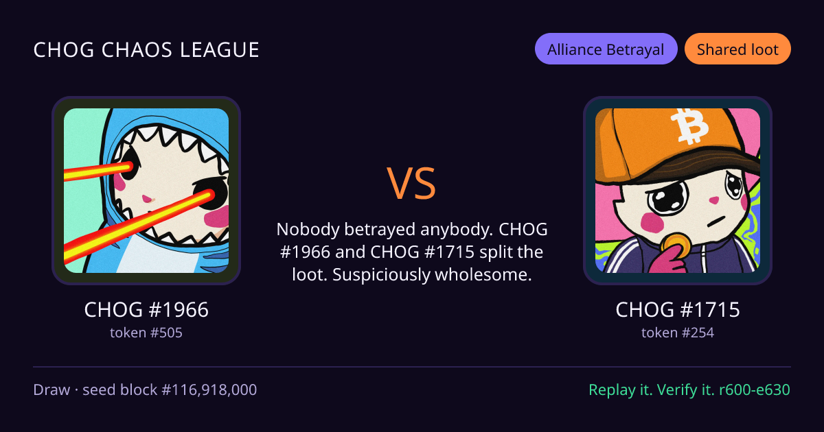 Highlight card: CHOG #1966 versus CHOG #1715