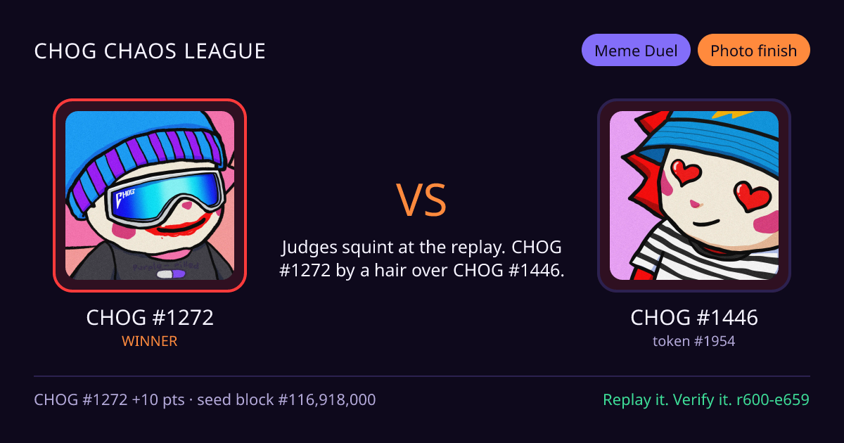 Highlight card: CHOG #1272 versus CHOG #1446