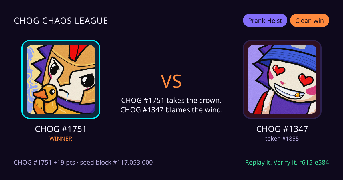 Highlight card: CHOG #1751 versus CHOG #1347
