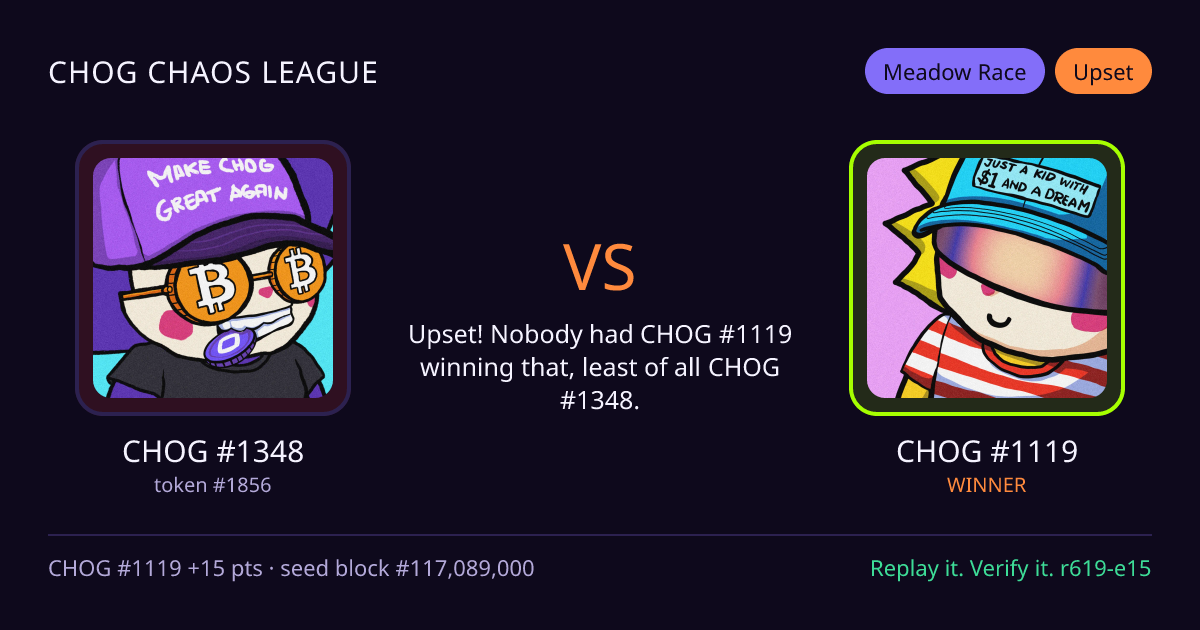 Highlight card: CHOG #1348 versus CHOG #1119