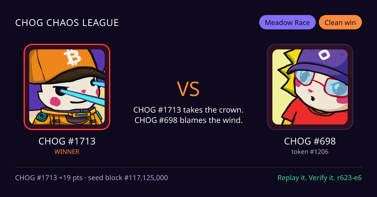 Highlight card: CHOG #1713 versus CHOG #698