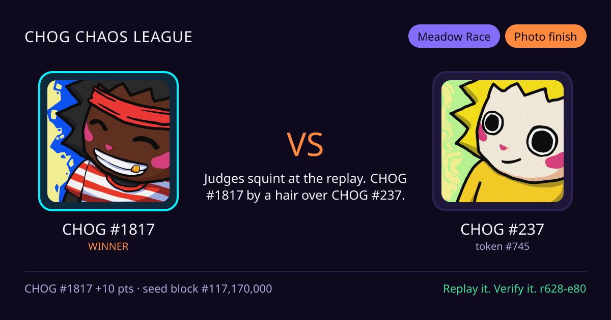 Highlight card: CHOG #1817 versus CHOG #237