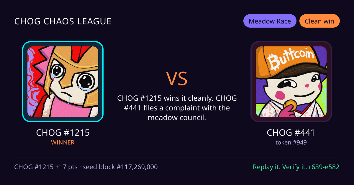 Highlight card: CHOG #1215 versus CHOG #441