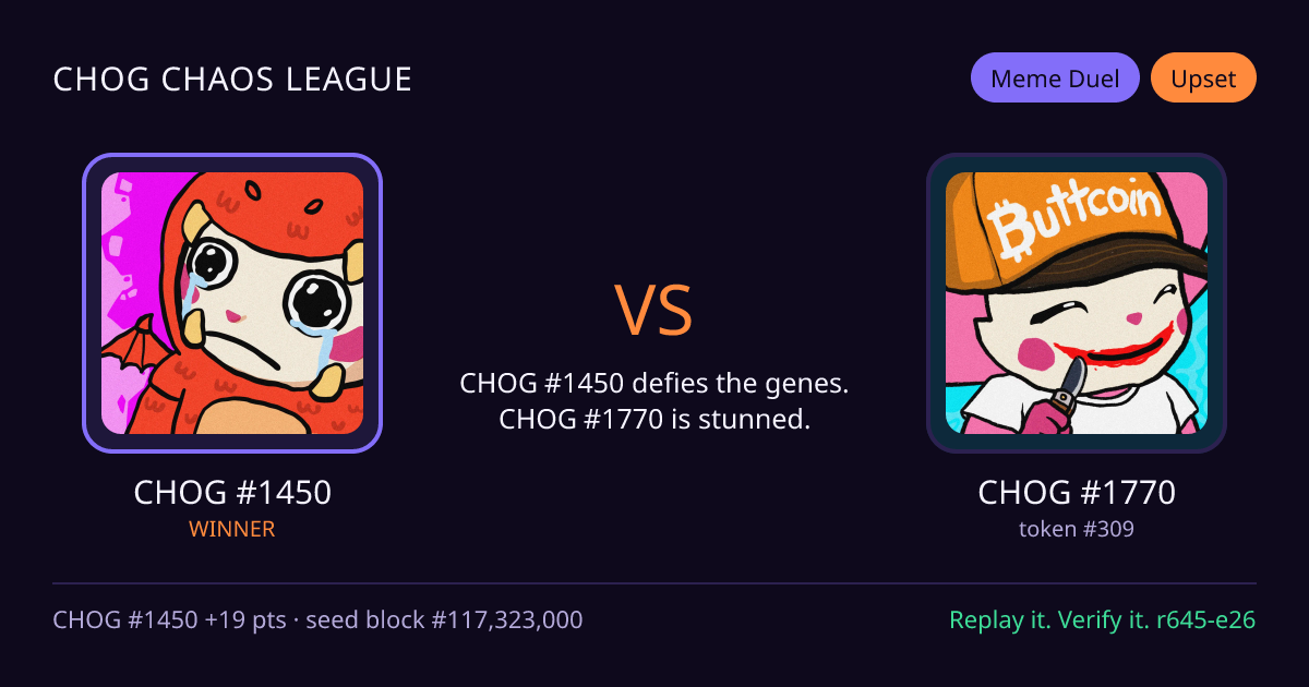 Highlight card: CHOG #1450 versus CHOG #1770