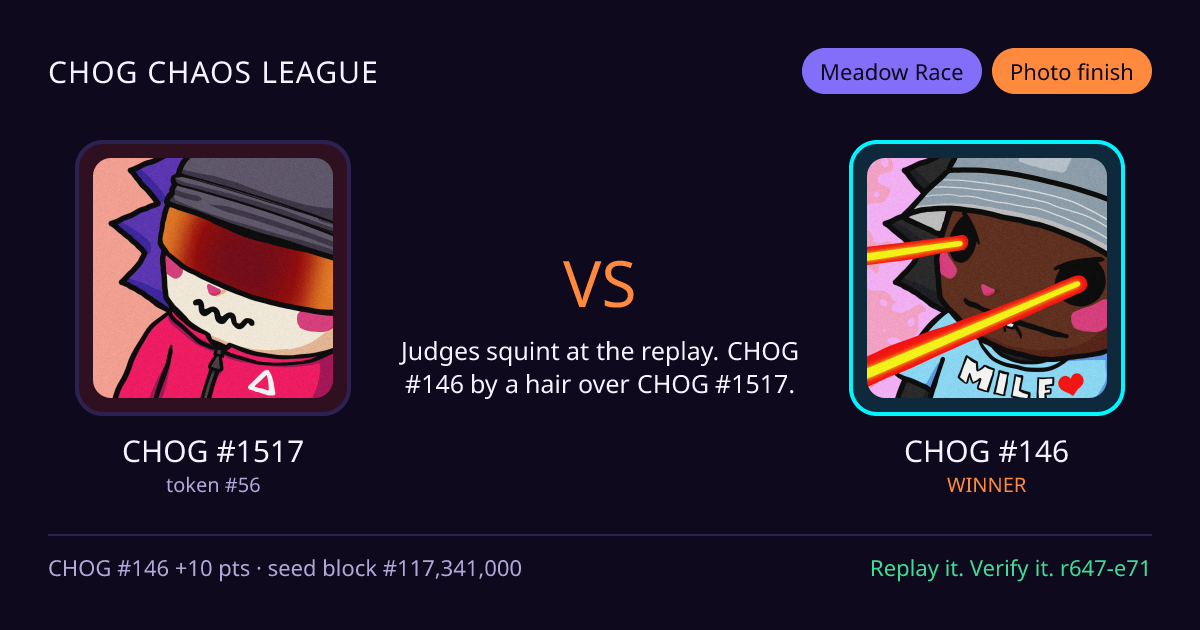 Highlight card: CHOG #1517 versus CHOG #146
